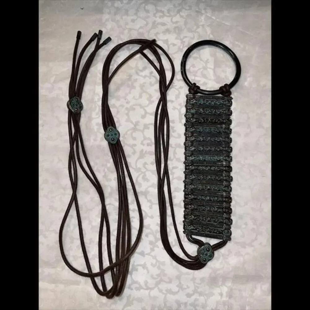 Womens Green Copper Like Belt‎ String Closure Tie Around